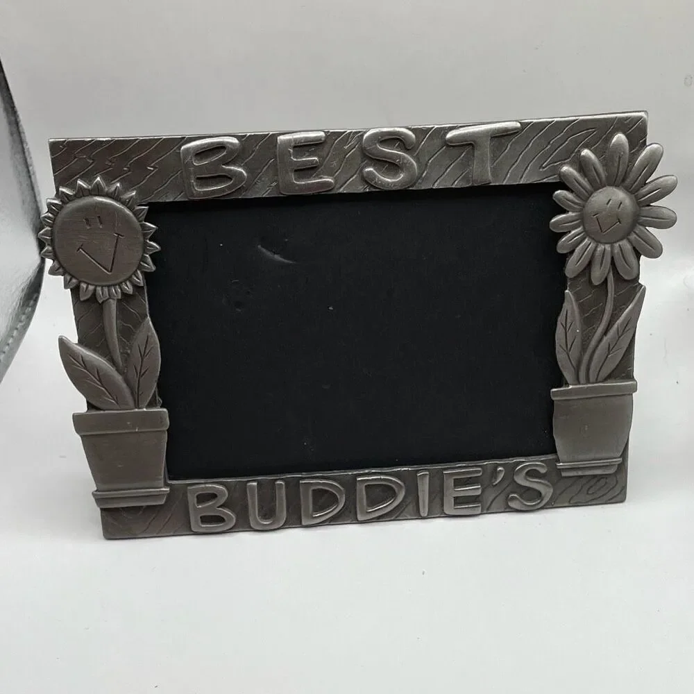 Best Buddies Pewter Metal Frame 6”w x 4”L Best Friends Photo Frame